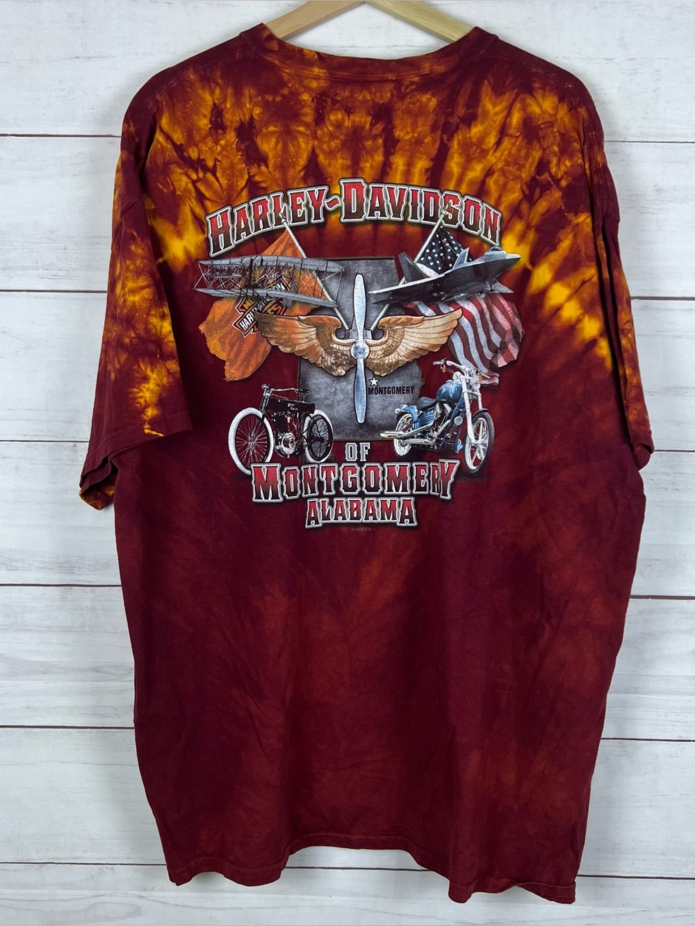 Harley Davidson Montgomery Alabama Tie Dye T-Shirt Mens 2XL